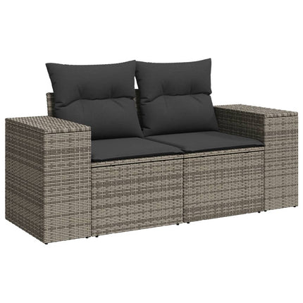 sofasæt til haven 8 dele med hynder polyrattan grå