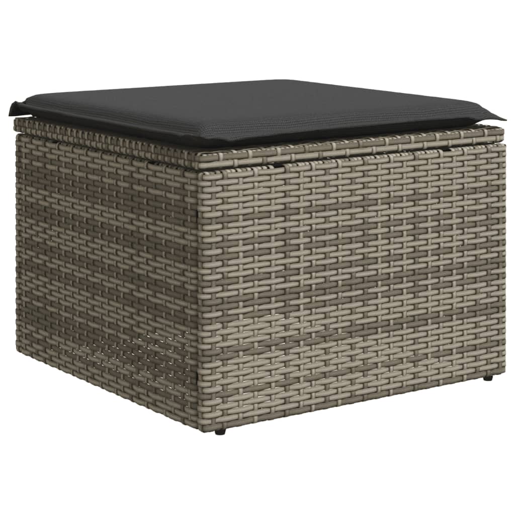 sofasæt til haven 8 dele med hynder polyrattan grå