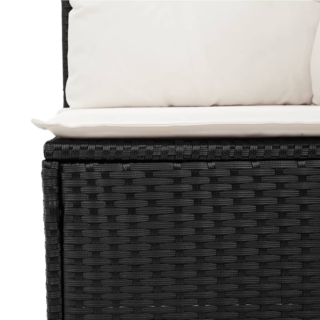 sofasæt til haven 7 dele med hynder polyrattan sort