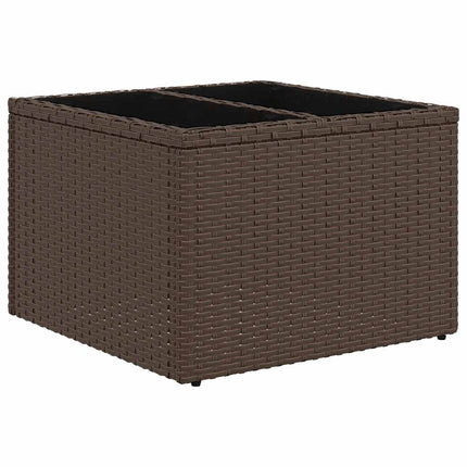 havesofasæt med 7 hynder brun polyrattan