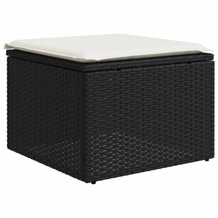 sofasæt til haven 9 dele med hynder polyrattan sort