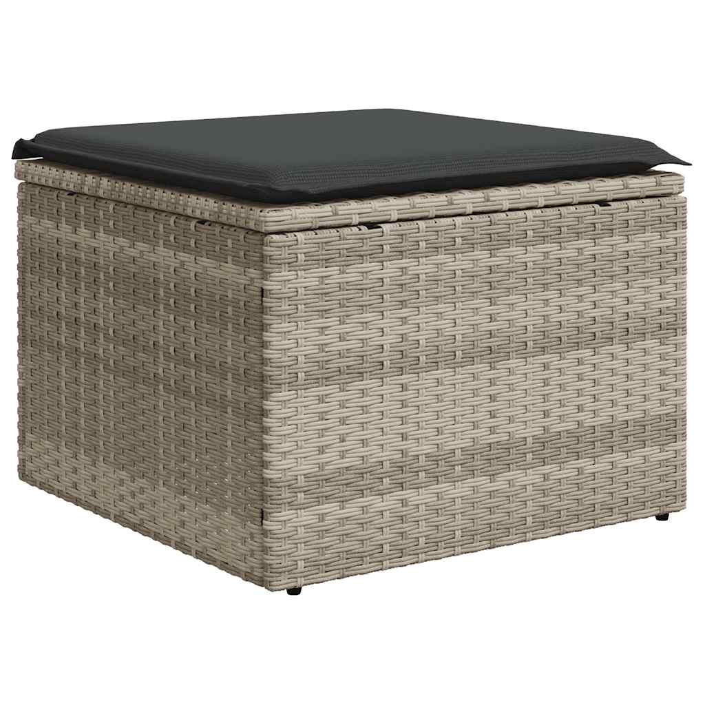 sofasæt til haven 9 dele med hynder polyrattan lysegrå