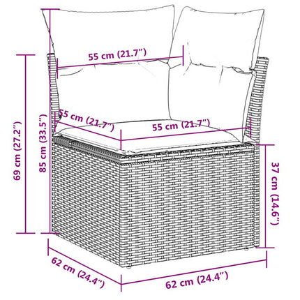 sofasæt til haven 7 dele med hynder polyrattan beige