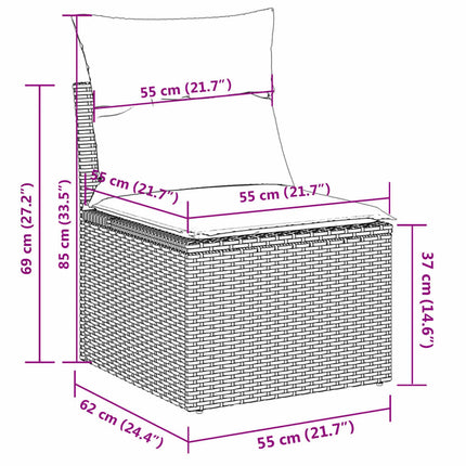 sofasæt til haven 5 dele med hynder polyrattan sort