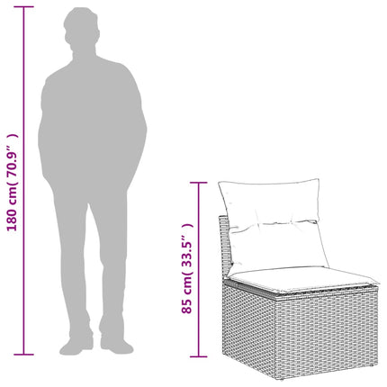 sofasæt til haven 10 dele med hynder polyrattan sort