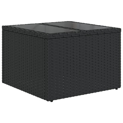sofasæt til haven 7 dele med hynder polyrattan sort