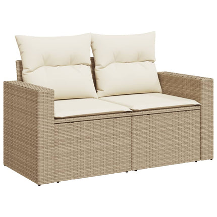 sofasæt til haven 10 dele med hynder polyrattan beige