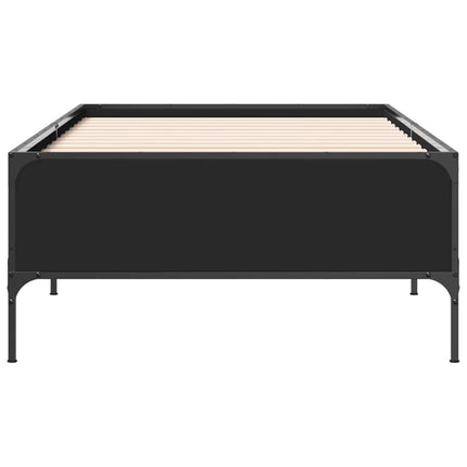 sengeramme 90x200 cm konstrueret træ og metal sort