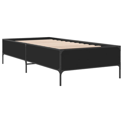 sengeramme 90x190 cm konstrueret træ og metal sort