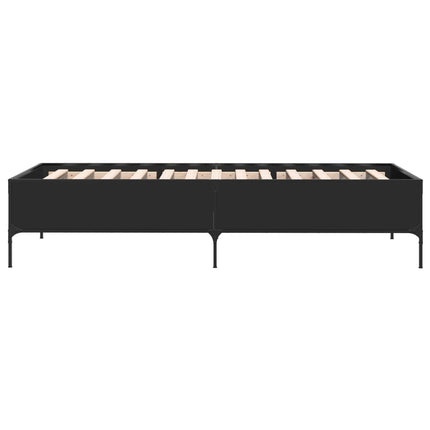 sengeramme 75x190 cm konstrueret træ og metal sort