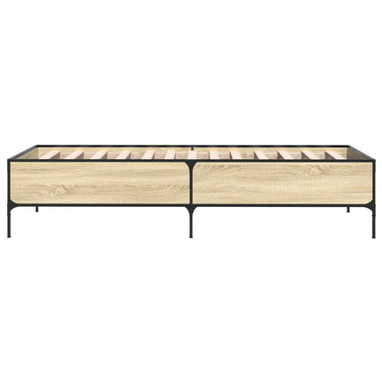 sengeramme 75x190 cm konstrueret træ og metal sonoma-eg