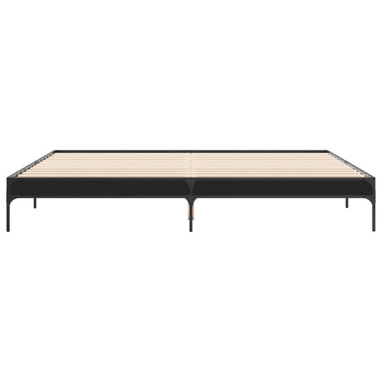 sengestel 200x200 cm konstrueret træ og metal sort