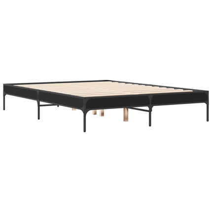sengestel 120x200 cm konstrueret træ og metal sort
