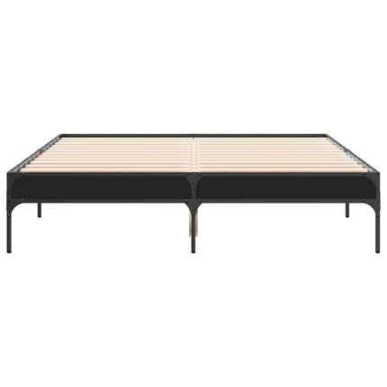 sengestel 120x200 cm konstrueret træ og metal sort