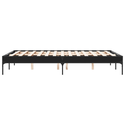 sengestel 120x200 cm konstrueret træ og metal sort