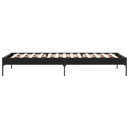 sengeramme 90x200 cm konstrueret træ og metal sort