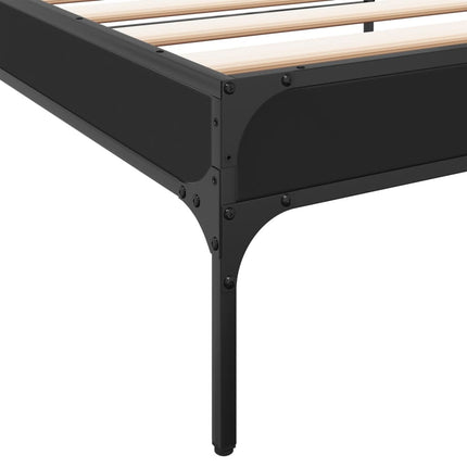 sengeramme 90x200 cm konstrueret træ og metal sort