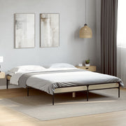 sengestel 135x190 cm konstrueret træ og metal sonoma-eg
