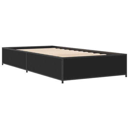 sengeramme 100x200 cm konstrueret træ og metal sort