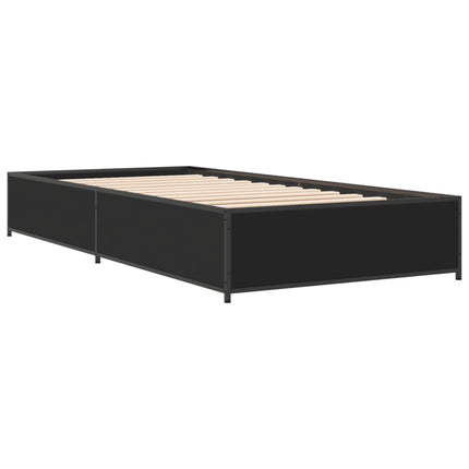 sengeramme 100x200 cm konstrueret træ og metal sort