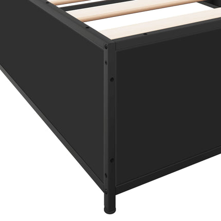 sengeramme 100x200 cm konstrueret træ og metal sort