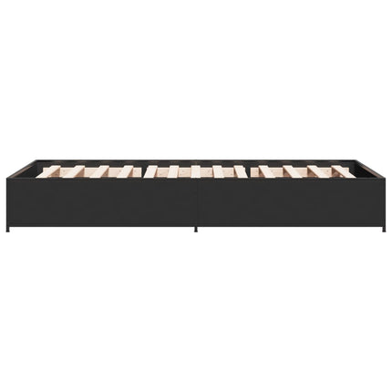 sengeramme 90x200 cm konstrueret træ og metal sort