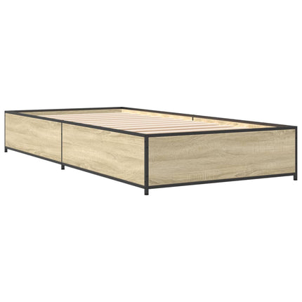sengeramme 75x190 cm konstrueret træ og metal sonoma-eg