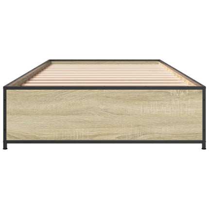 sengeramme 75x190 cm konstrueret træ og metal sonoma-eg
