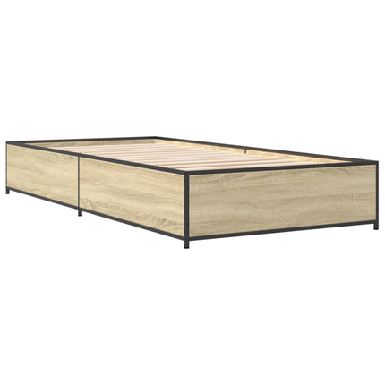 sengeramme 75x190 cm konstrueret træ og metal sonoma-eg