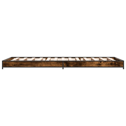 sengeramme 100x200 cm konstrueret træ og metal røget eg