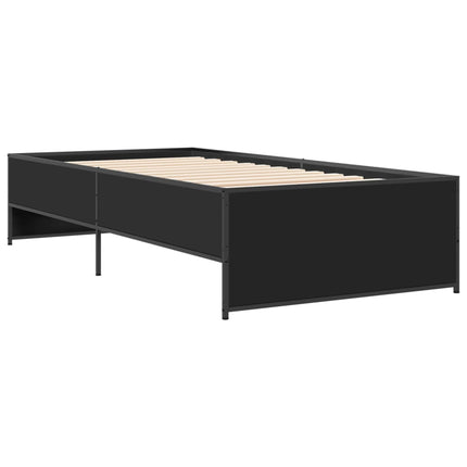 sengeramme 75x190 cm konstrueret træ og metal sort