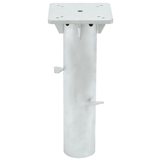 nedgravet parasolbase 16x16x39,5 cm stål sølvfarvet