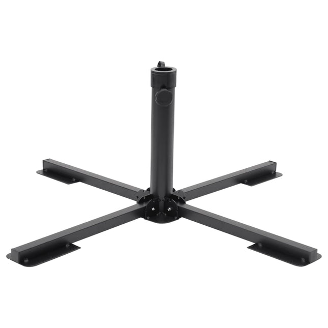 foldbar parasolholder til Ø38/48 mm stang stål blank sort