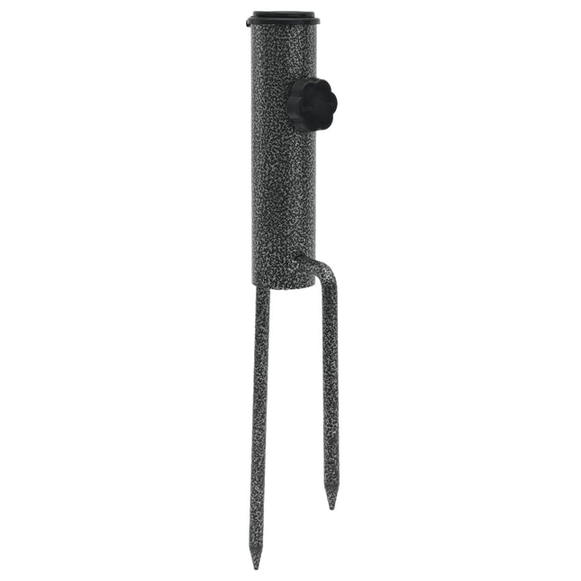 parasolholdere 2 stk. med jordspyd 9x35 cm galvaniseret stål