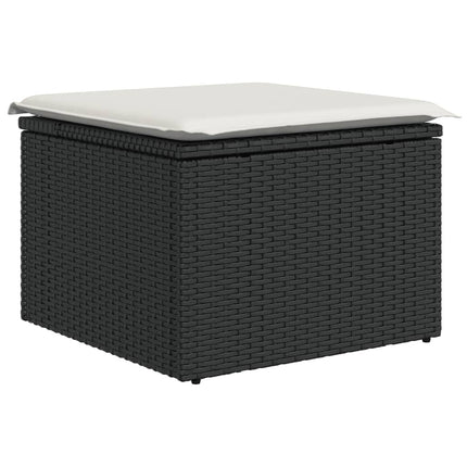 sofasæt til haven 10 dele med hynder polyrattan sort