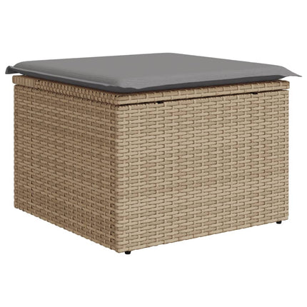 sofasæt til haven 10 dele med hynder polyrattan beige