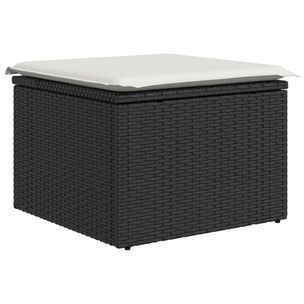 sofasæt til haven 11 dele med hynder polyrattan sort