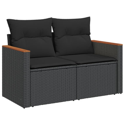 sofasæt til haven 4 dele med hynder polyrattan sort