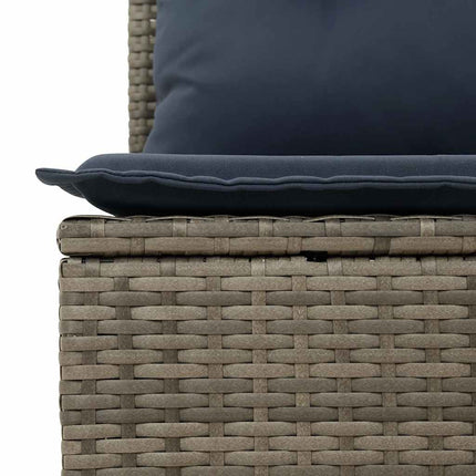 havesofasæt med 9 dele og hynder grå polyrattan