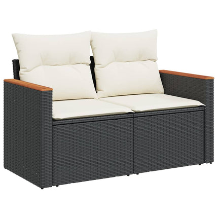 sofasæt til haven 4 dele med hynder polyrattan sort
