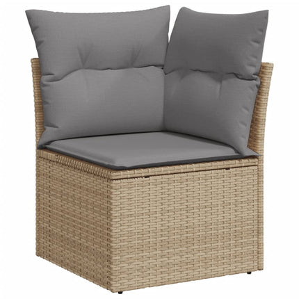 havesofasæt 5 dele med hynder polyrattan beige