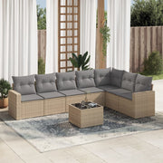 sofasæt til haven 8 dele med hynder polyrattan beige