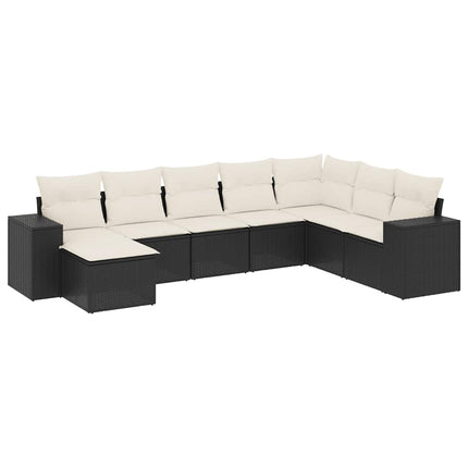 sofasæt til haven 8 dele med hynder polyrattan sort