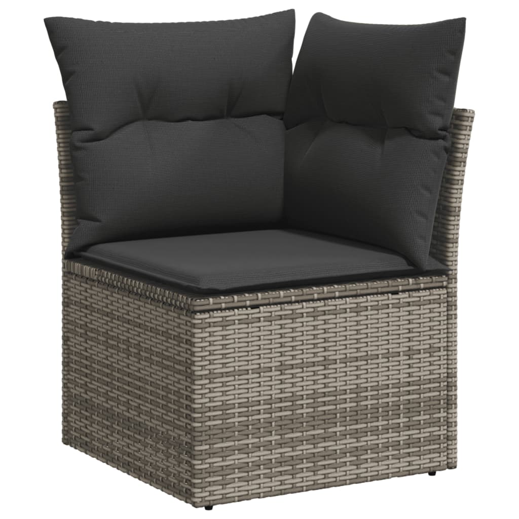 loungesæt til haven 11 dele med hynder polyrattan grå