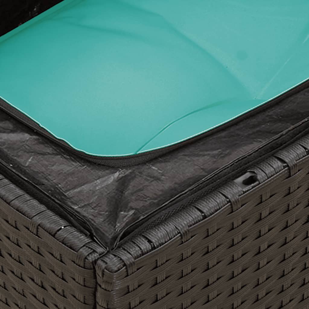 sofasæt til haven 7 dele med hynder polyrattan sort