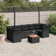 sofasæt til haven 8 dele med hynder polyrattan sort