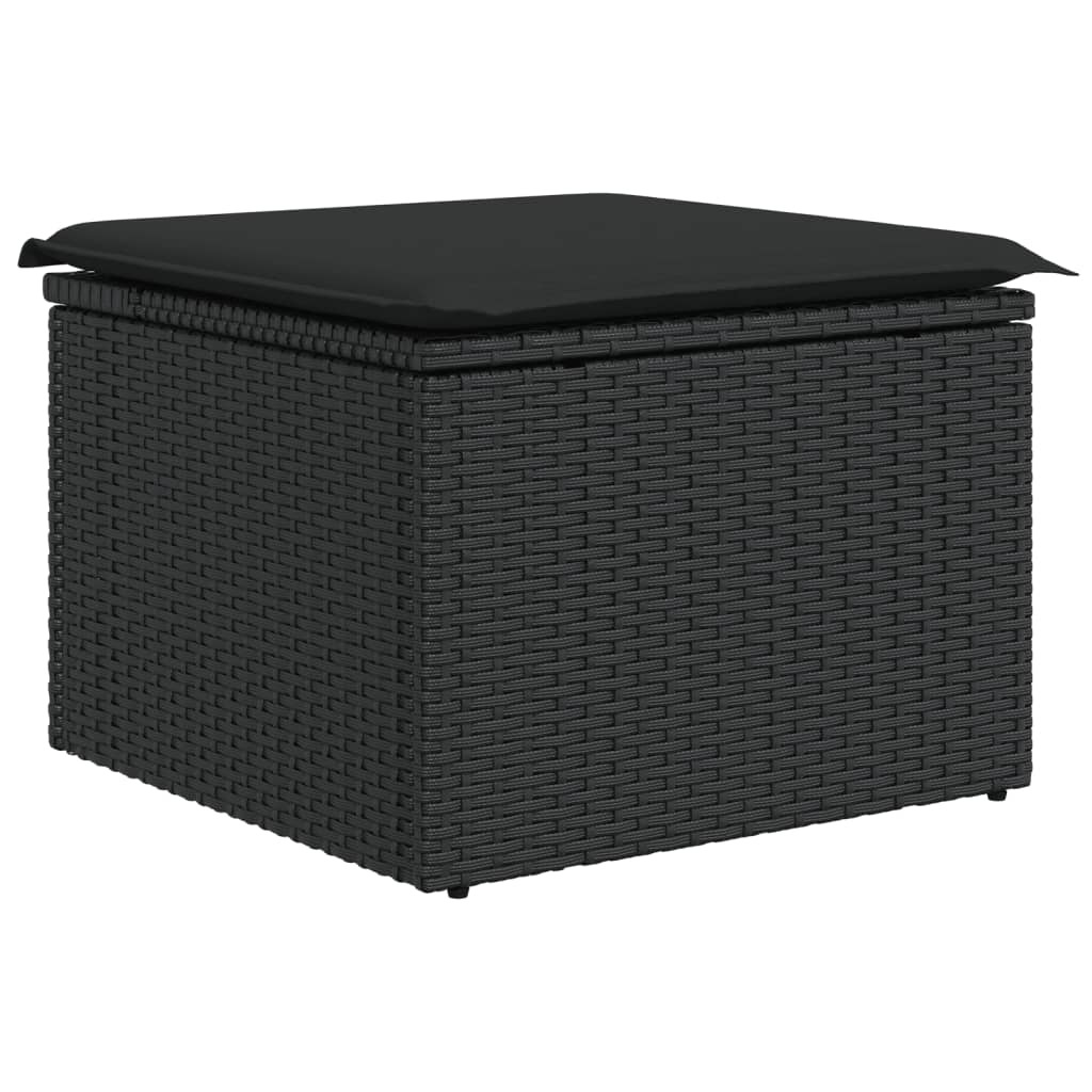 sofasæt til haven 5 dele med hynder polyrattan sort