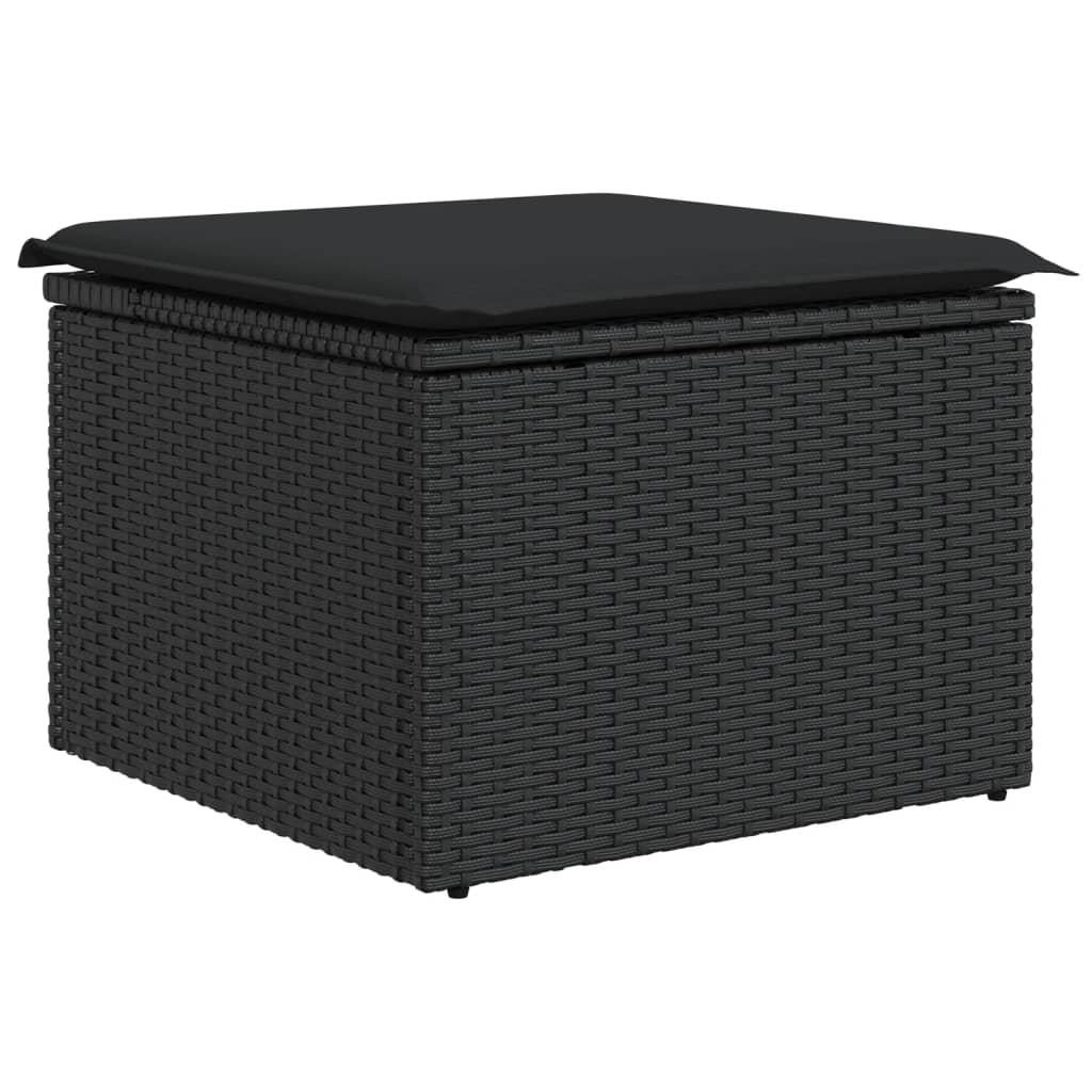 sofasæt til haven 5 dele med hynder polyrattan sort