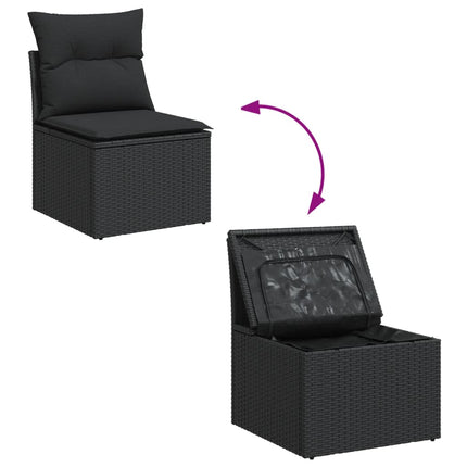 sofasæt til haven 11 dele med hynder polyrattan sort