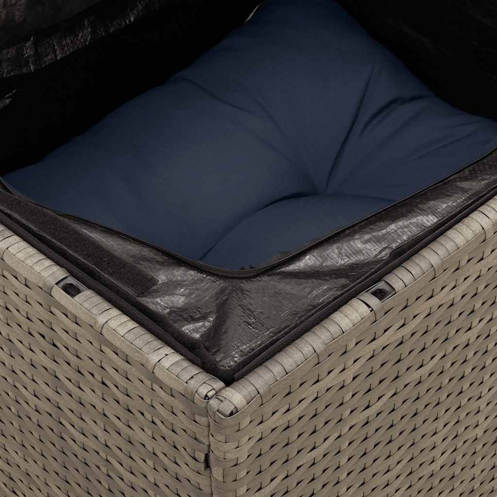 loungesæt til haven 10 dele med hynder polyrattan grå